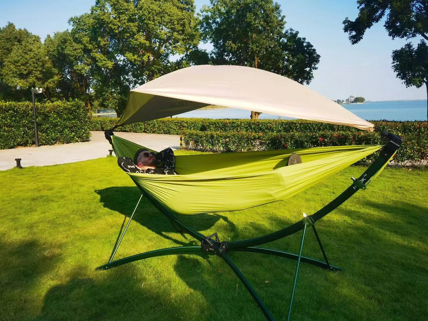 Hamac Pliable de Camping Extérieur, Portable pour Jardin et Camping