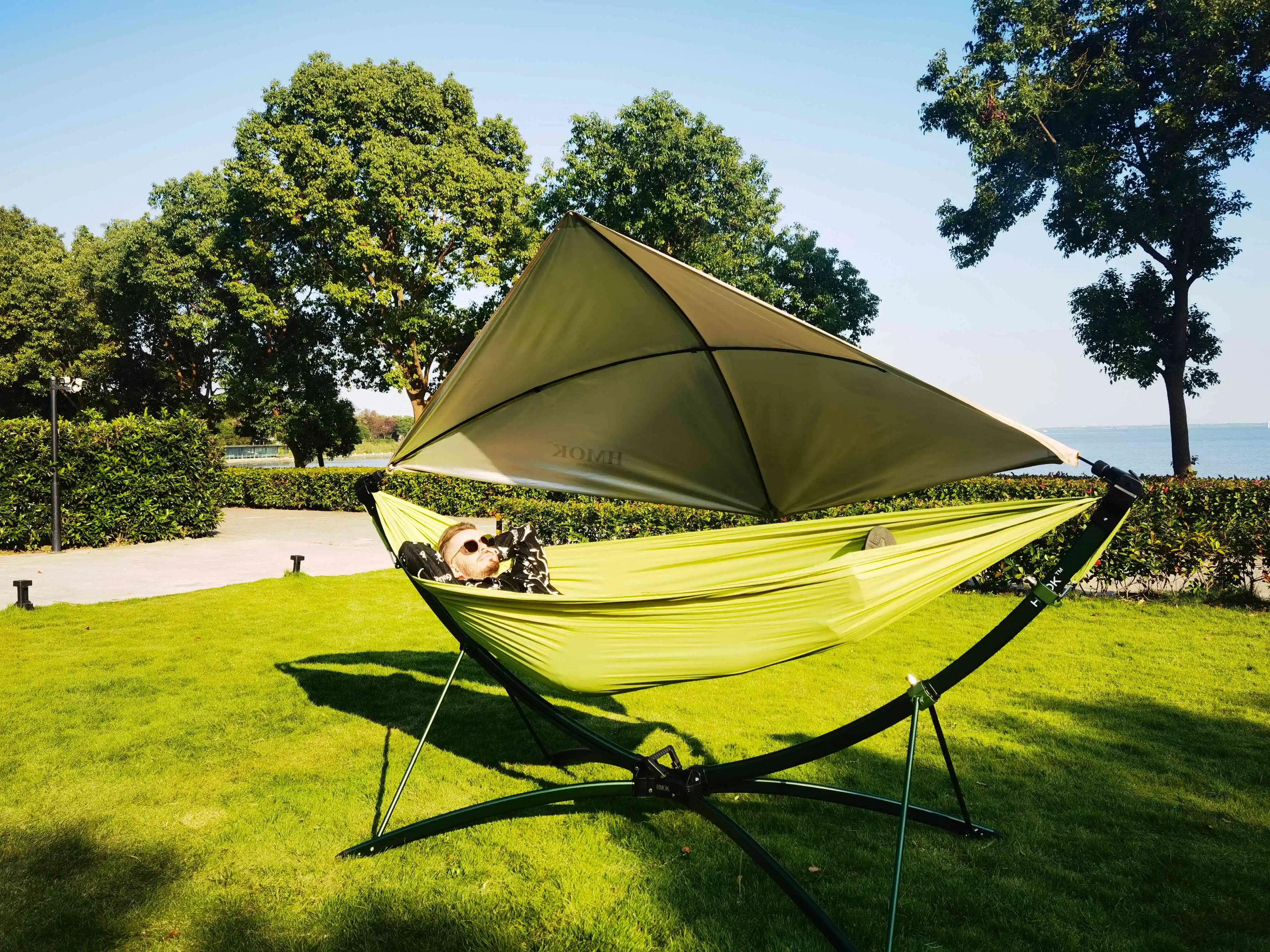 Hamac Pliable de Camping Extérieur, Portable pour Jardin et Camping