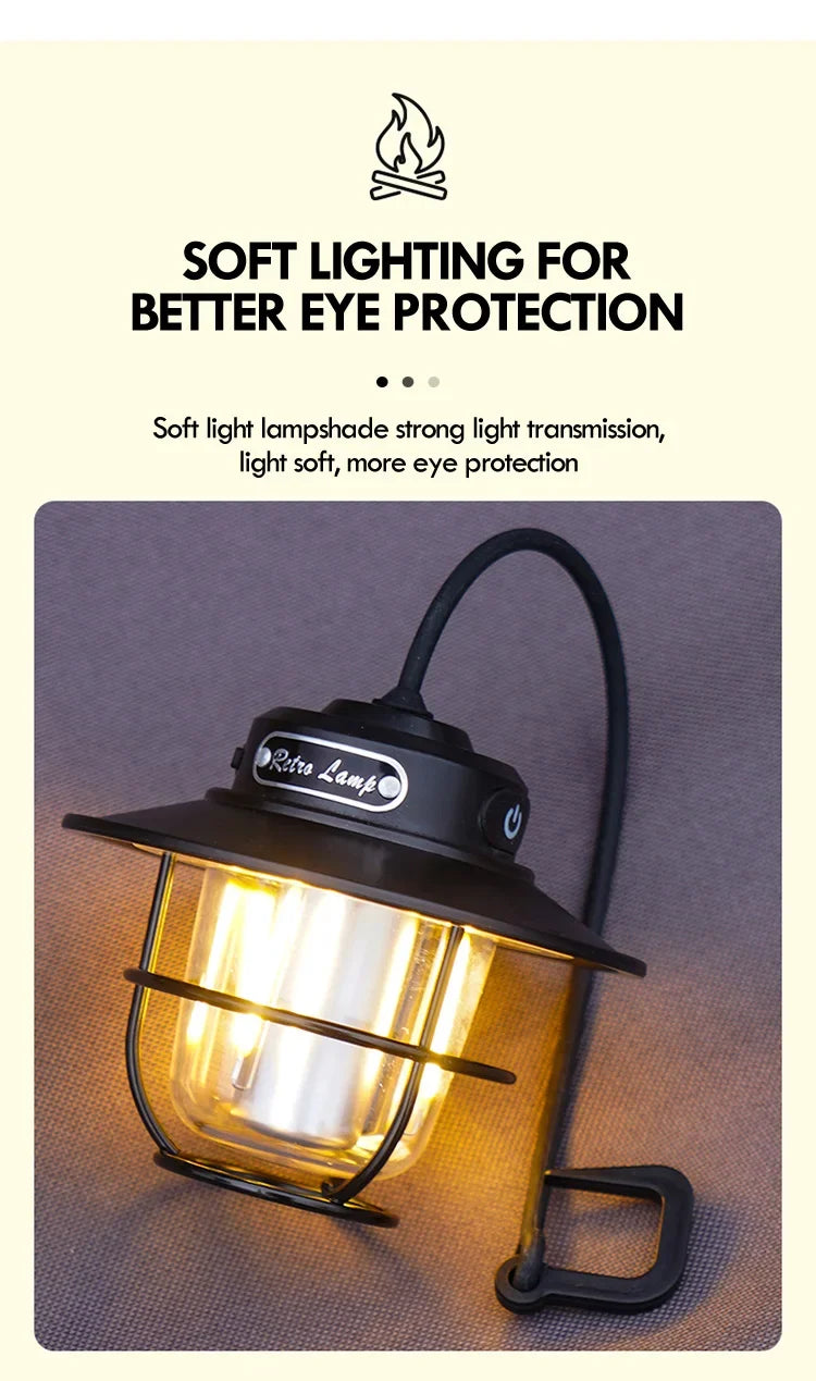 Lampe de Camping LED Rétro