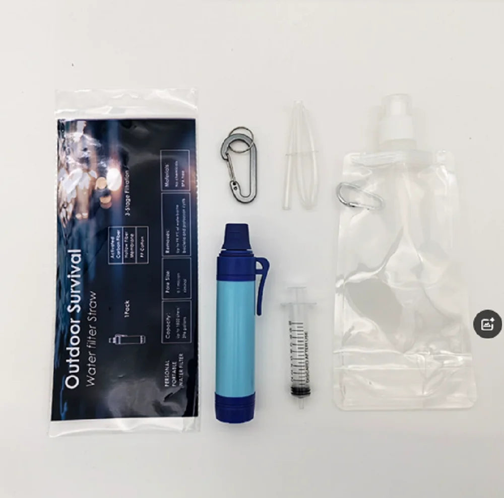 Filtre à eau d'urgence pour boire les eaux des ruisseaux et lacs