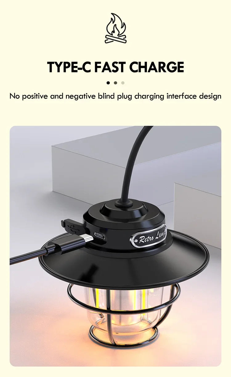 Lampe de Camping LED Rétro