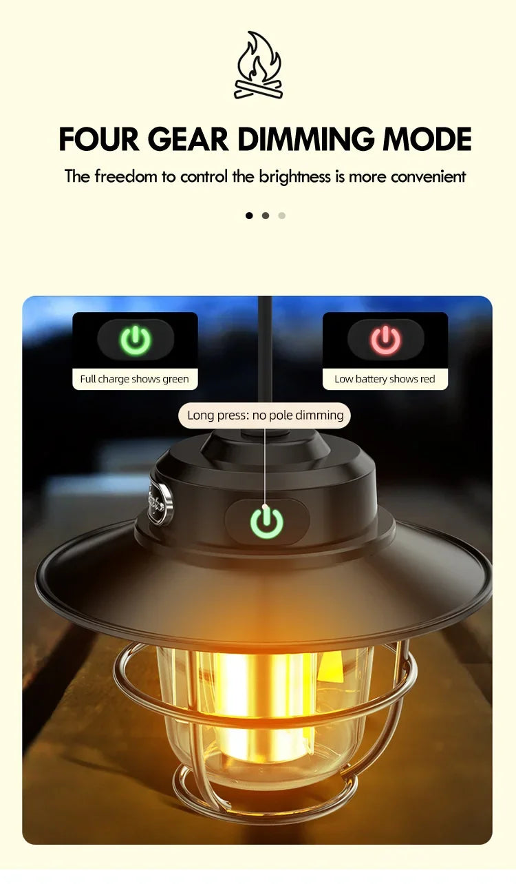 Lampe de Camping LED Rétro